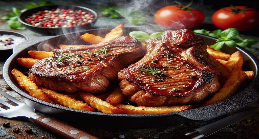 Вкусни вратни пържоли в еър фрайър