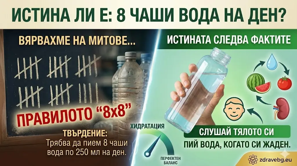 Истина ли е: Трябва ли задължително да пием по 8 чаши вода на ден?