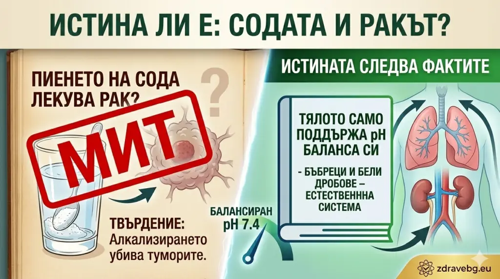 Истина ли е: Лекува ли содата бикарбонат рак чрез алкализиране на тялото?