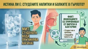 Истина ли е: Причиняват ли студените напитки болки в гърлото?