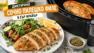 Диетично сочно пилешко филе в еър фрайър – лесна рецепта с перфектен резултат